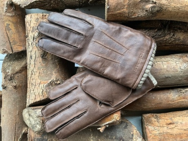 lederen bruin handschoen